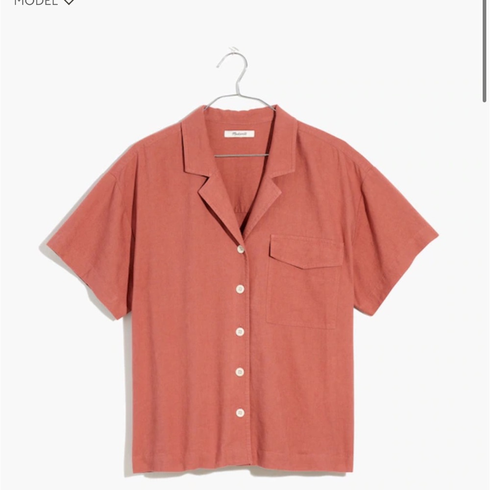 NWT Madewell Linen-Blend Camp Shirt